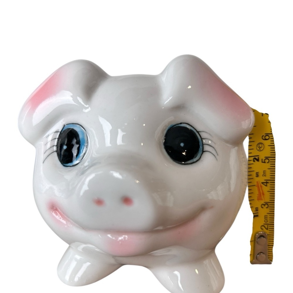 Vintage kitschy ceramic piggy bank, Japan, MCM anthropomorphic style - Picture 9 of 9